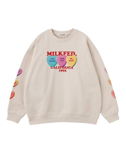 MILKFED.(ミルクフェド)の「SWEETHEARTS CANDY SWEAT TOP(スウェット・レディース・アッシュ/オフホワイト/ライトパープル・L/M)」の22枚目の写真