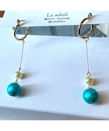 【Le soleil】ターコイズカラー 大人ピアス(MA)