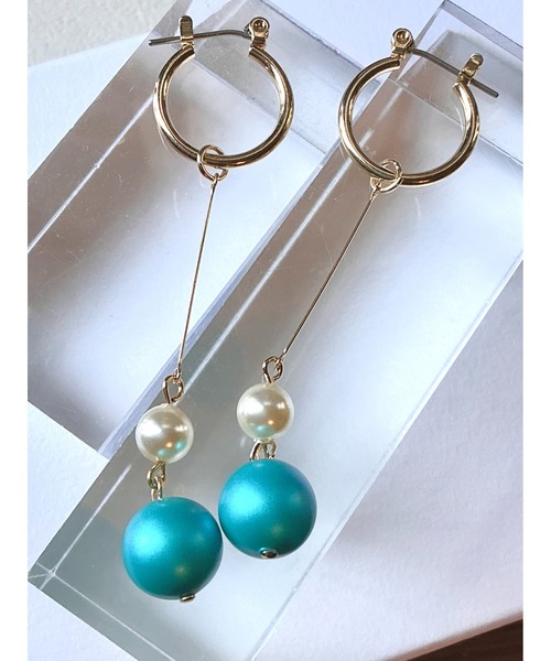 tone（トーン）の「【Le soleil】ターコイズカラー　大人ピアス(MA)（ピアス（両耳用）・レディース・ゴールド・FREE）」の3枚目の写真