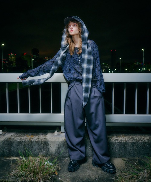 AIVER(アイバー)の「AIVER オーバータックスラックス(スラックス・メンズ・グレー/ブラック/ダークグレー・LARGE/MEDIUM/SMALL)」の4枚目の写真