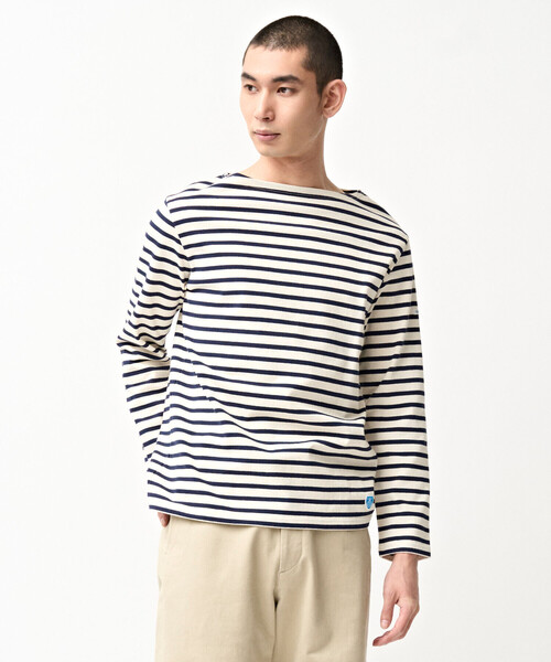 ORCIVAL(オーシバル)の「ORCIVAL | コットンロード ボートネック フレンチバスクTシャツ MEN(Tシャツ/カットソー・メンズ・ホワイト系その他5/パープル/ブラック系その他/ダークブラウン/ブルー系その他5/レッド系その他/グレー系その他2/グレー系その他/パープル系その他/グレー系その他3/ブラウン系その他/ブラック/アイボリー・4/5/3/6)」の3枚目の写真