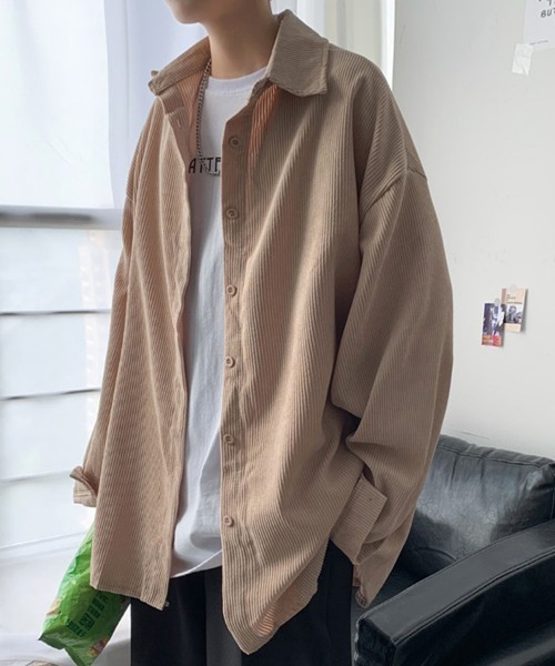 KELVIN(ケルヴァン)の「Soft Cord Overshirt ソフトコードオーバーシャツ(シャツ/ブラウス・メンズ・ベージュ・MEDIUM/LARGE)」の1枚目の写真