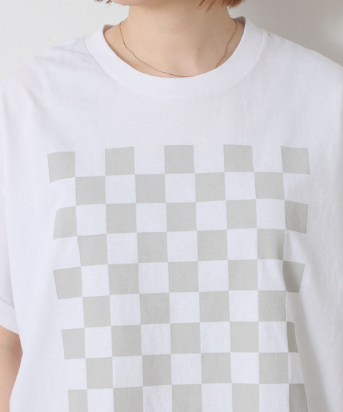 JOURNAL STANDARD LUXE(ジャーナルスタンダード ラックス)の「MATEY's プリントT(チェッカー)(Tシャツ/カットソー・レディース・ライトグレー/ホワイト・FREE)」の11枚目の写真