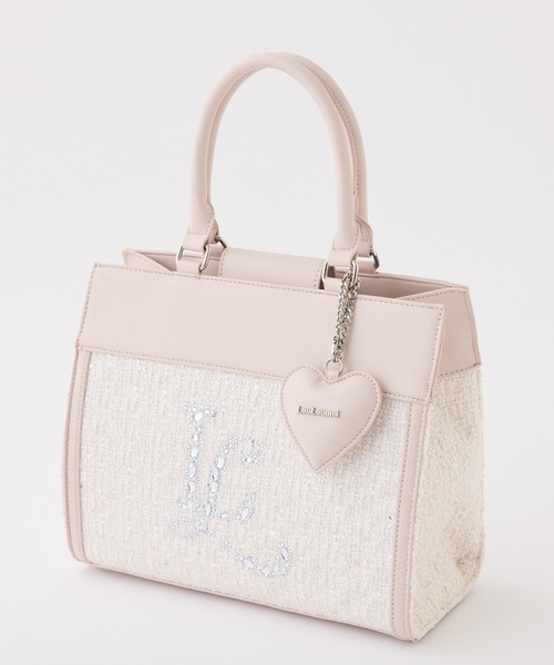 one after another NICE CLAUP(ワンアフターアナザーナイスクラップ)の「【LouLoumei】ビジューロゴミニトートバッグ(トートバッグ・レディース・ピンク/アイボリー/ブラック・FREE)」の13枚目の写真