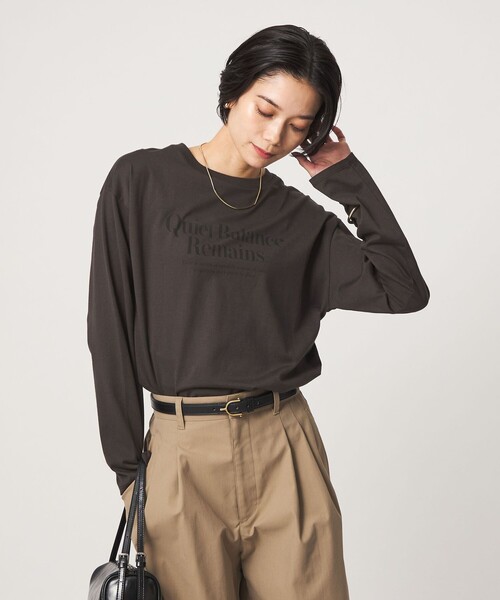 green label relaxing(グリーンレーベルリラクシング)の「ロゴ ロングスリーブ Tシャツ(Tシャツ/カットソー・レディース・その他1/オフホワイト/ベージュ/ダークグレー・FREE)」の12枚目の写真