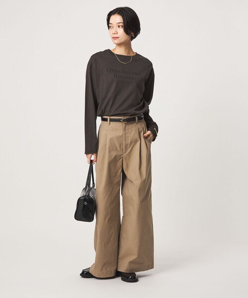 green label relaxing(グリーンレーベルリラクシング)の「ロゴ ロングスリーブ Tシャツ(Tシャツ/カットソー・レディース・その他1/オフホワイト/ベージュ/ダークグレー・FREE)」の13枚目の写真