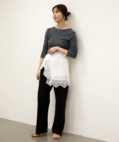 EMILY WEEK(エミリーウィーク)の「Super120's 2WAYウールプルオーバー(Tシャツ/カットソー・レディース・ホワイト/チャコールグレー/ボルドー・FREE)」の14枚目の写真