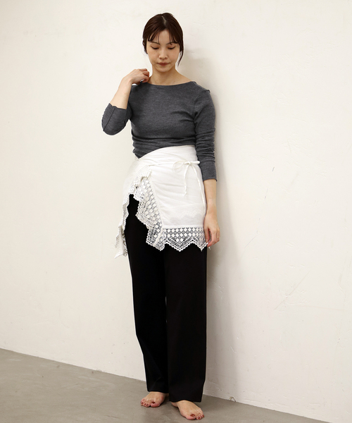 EMILY WEEK(エミリーウィーク)の「Super120's 2WAYウールプルオーバー(Tシャツ/カットソー・レディース・ホワイト/チャコールグレー/ボルドー・FREE)」の21枚目の写真