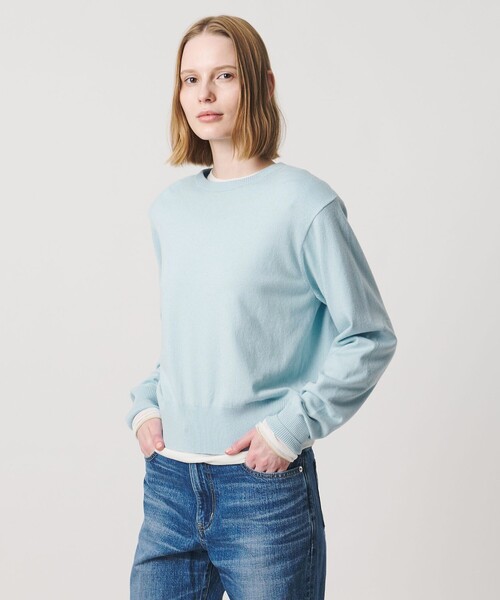 AEWEN MATOPH(イウエン マトフ)の「<AEWEN MATOPH>ショルダーパット ニット(ニット/セーター・レディース・ライトブルー/グレー系/ブラック・FREE)」の3枚目の写真