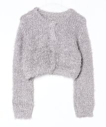 yung logo 2way lame cardigan