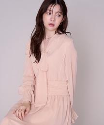 ボウタイ」に該当するワンピース（ピンク/桃色系）ファッション通販