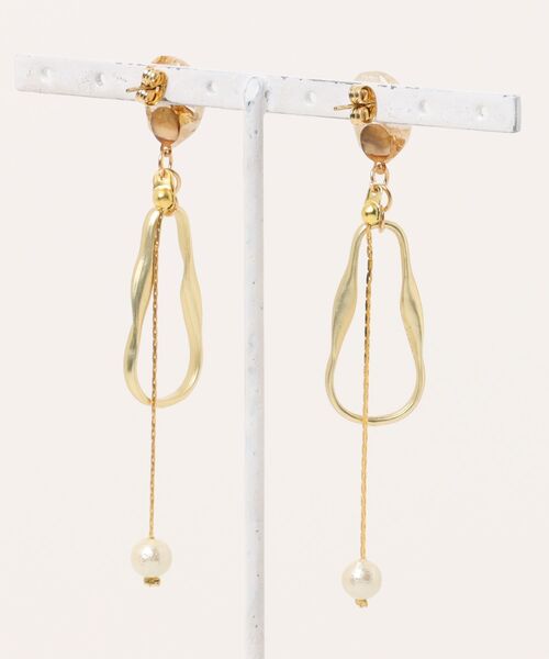 tone（トーン）の「【S.coeuf】【S.coeuf】金属アレルギー対応ピアス　１粒のお花×チェーンとコットンパール(MA)（ピアス（両耳用）・レディース・シルバー/ゴールド・FREE）」の10枚目の写真