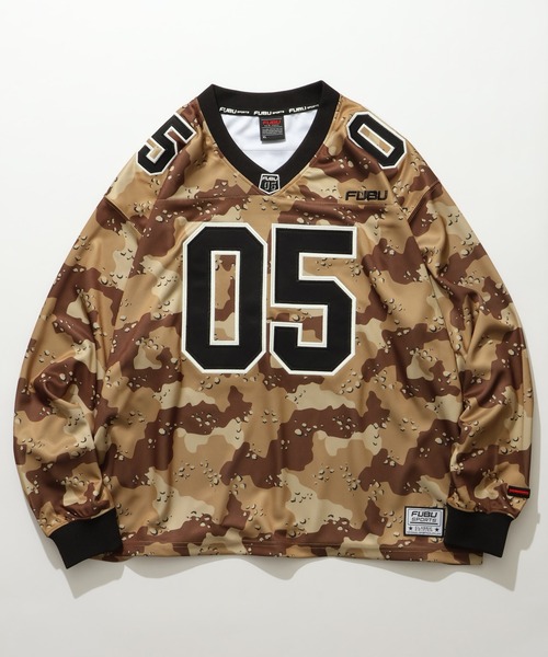 FUBU（ フブ）の「【FUBU/フブ】Game Shirts/ナンバリング フットボールゲームシャツ（Tシャツ/カットソー・メンズ・ブラック/カモフラージュ・M/XL/XXL/L）」の2枚目の写真