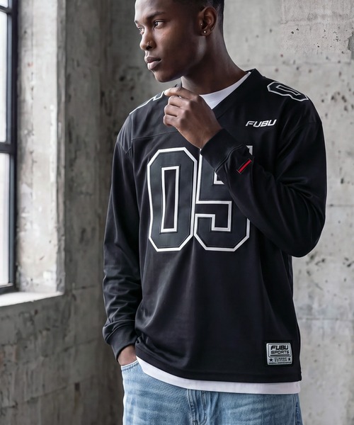FUBU（ フブ）の「【FUBU/フブ】Game Shirts/ナンバリング フットボールゲームシャツ（Tシャツ/カットソー・メンズ・ブラック/カモフラージュ・M/XL/XXL/L）」の11枚目の写真