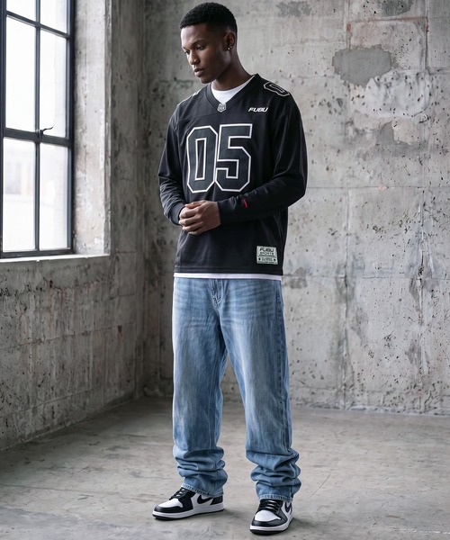 FUBU（ フブ）の「【FUBU/フブ】Game Shirts/ナンバリング フットボールゲームシャツ（Tシャツ/カットソー・メンズ・ブラック/カモフラージュ・M/XL/XXL/L）」の12枚目の写真