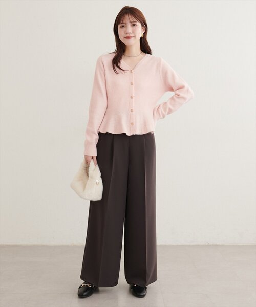 natural couture(ナチュラルクチュール)の「ラメペプラムニット(ニット/セーター・レディース・ネイビー/オフホワイト/サックスブルー/ピンク/ボルドー・FREE)」の15枚目の写真