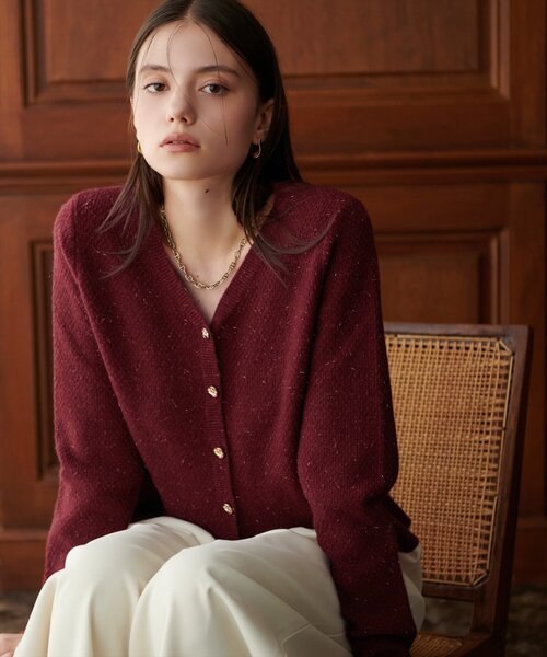 natural couture(ナチュラルクチュール)の「ラメペプラムニット(ニット/セーター・レディース・ネイビー/オフホワイト/サックスブルー/ピンク/ボルドー・FREE)」の13枚目の写真