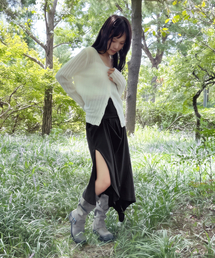 Osl Drape Zipper Wrap Skirt_Black