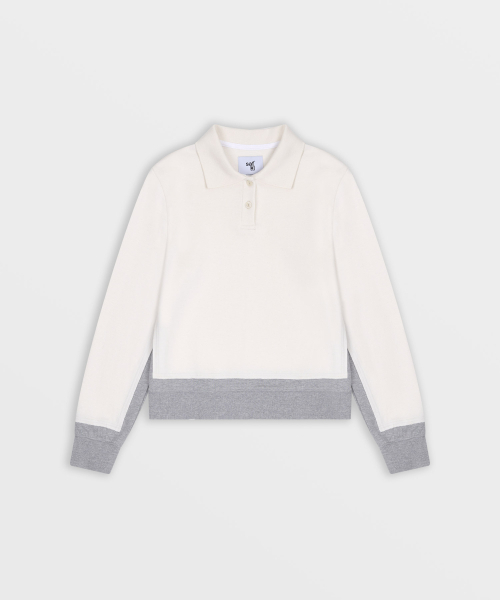 SAFARISPOT(サファリスポット)の「1/2 ローバー LEAU ピケ ロングスリーブ (クリーム/グレー)(Tシャツ/カットソー・レディース・その他・1)」の1枚目の写真