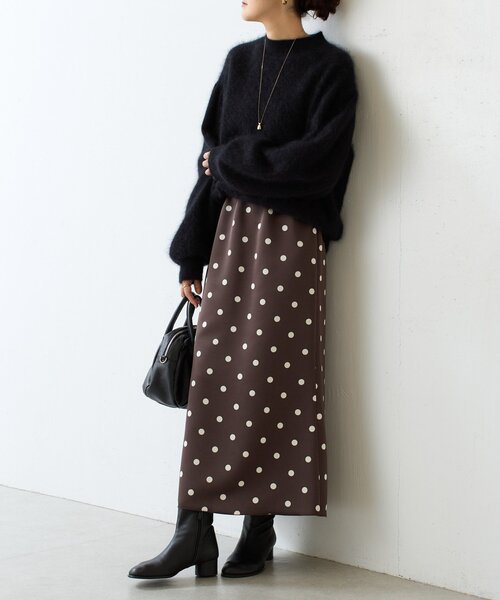 BEARDSLEY(ビアズリー)の「《10/14(水)12:00予約開始予定》ドットサテンマーメイドスカート(スカート・レディース・ブラウン・FREE)」の2枚目の写真