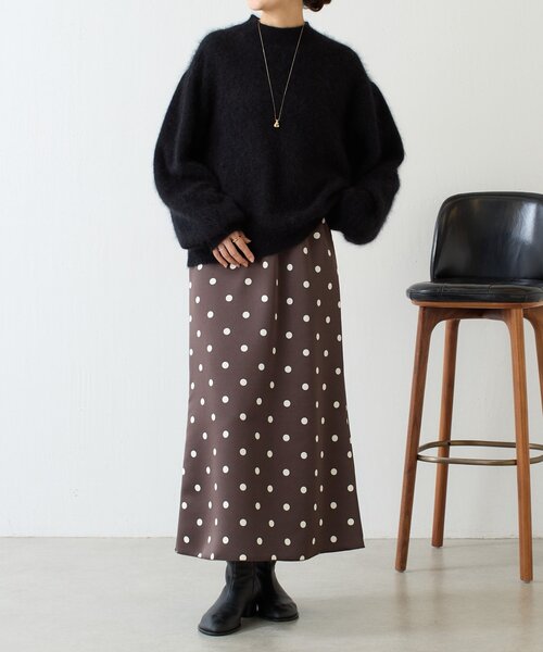 BEARDSLEY(ビアズリー)の「《10/14(水)12:00予約開始予定》ドットサテンマーメイドスカート(スカート・レディース・ブラウン・FREE)」の3枚目の写真