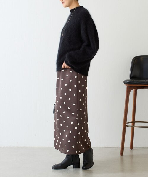BEARDSLEY(ビアズリー)の「《10/14(水)12:00予約開始予定》ドットサテンマーメイドスカート(スカート・レディース・ブラウン・FREE)」の4枚目の写真