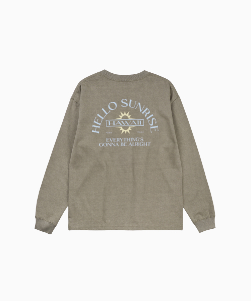 HELLO SUNRISE(ハローサンライズ)の「HAWAII アーチロゴ L/S Tシャツ_VTG ベージュ(Tシャツ/カットソー・レディース・ベージュ・SMALL/LARGE/MEDIUM)」の2枚目の写真