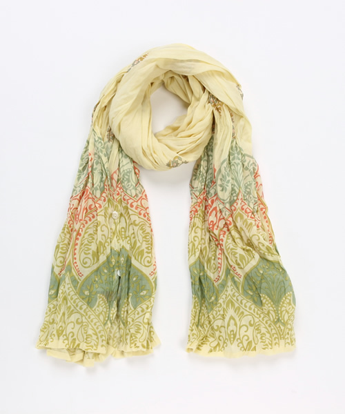 チャイハネ(チャイハネ)の「【チャイハネ】エスニック柄WAYストール / カーディガン(ストール/ショール・レディース・イエロー/ブルー/ブラック・FREE)」の1枚目の写真