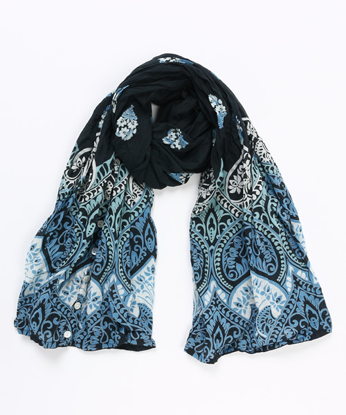 チャイハネ(チャイハネ)の「【チャイハネ】エスニック柄WAYストール / カーディガン(ストール/ショール・レディース・イエロー/ブルー/ブラック・FREE)」の2枚目の写真