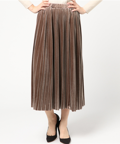 VENCEEXCHANGE（ヴァンスエクスチェンジ）の「ベロアプリーツスカート                   （スカート・レディース・グレー/ブラック/ベージュ・MEDIUM）」の11枚目の写真