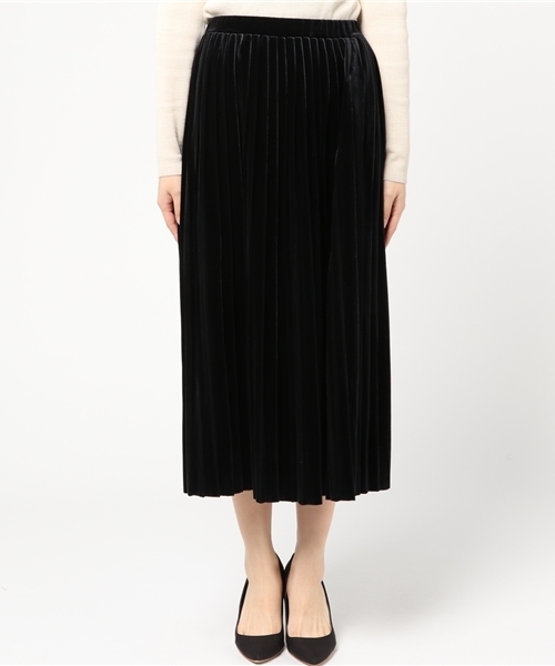 VENCEEXCHANGE（ヴァンスエクスチェンジ）の「ベロアプリーツスカート                   （スカート・レディース・グレー/ブラック/ベージュ・MEDIUM）」の4枚目の写真