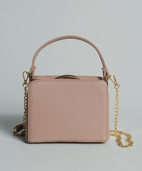 PLAIN CLOTHING（プレーンクロージング）の「ミニスクエアショルダーバッグ【PLAIN CLOTHING】（ショルダーバッグ・レディース・ベージュ/ピンク/ブラック/カーキ・FREE）」の4枚目の写真