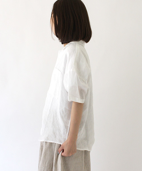 Brocante（ブロカント）の「[Brocante / ブロカント]　デミリンネルシャツ（シャツ/ブラウス・レディース・ホワイト/オレンジ/ベージュ/ネイビー・2/3）」の18枚目の写真