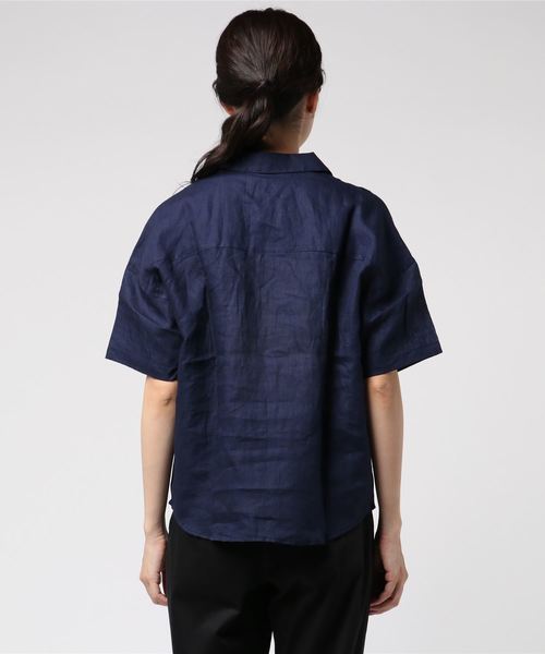 Brocante（ブロカント）の「[Brocante / ブロカント]　デミリンネルシャツ（シャツ/ブラウス・レディース・ホワイト/オレンジ/ベージュ/ネイビー・2/3）」の9枚目の写真