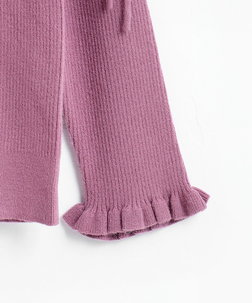 MAJESTIC LEGON（マジェスティックレゴン）の「【WEB限定価格】レース編み上げニットプルオーバー（ニット/セーター・レディース・グリーン/ブラック/ピンク系その他/マスタード/アイボリー/ピンク・MEDIUM）」の9枚目の写真