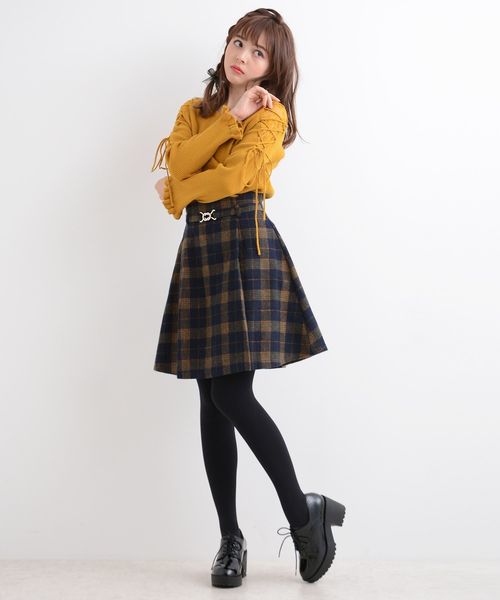 MAJESTIC LEGON（マジェスティックレゴン）の「【WEB限定価格】レース編み上げニットプルオーバー（ニット/セーター・レディース・グリーン/ブラック/ピンク系その他/マスタード/アイボリー/ピンク・MEDIUM）」の22枚目の写真