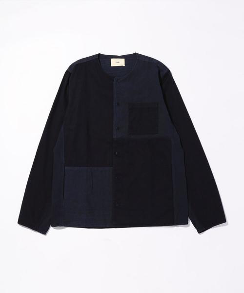 Folk(フォーク)の「<Folk> COMBINATION POP STUD SHIRT/シャツ ◆(シャツ/ブラウス・メンズ・オリーブ/ネイビー・2/3)」の1枚目の写真