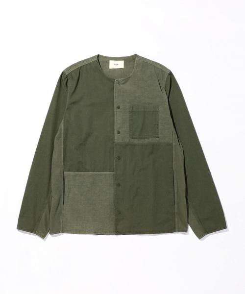 Folk(フォーク)の「<Folk> COMBINATION POP STUD SHIRT/シャツ ◆(シャツ/ブラウス・メンズ・オリーブ/ネイビー・2/3)」の2枚目の写真