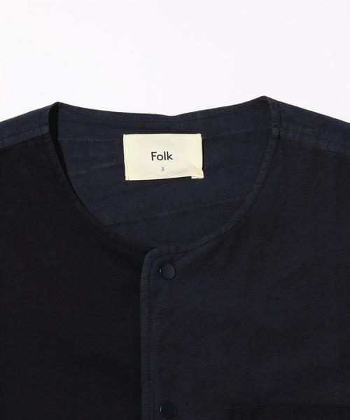 Folk(フォーク)の「<Folk> COMBINATION POP STUD SHIRT/シャツ ◆(シャツ/ブラウス・メンズ・オリーブ/ネイビー・2/3)」の4枚目の写真