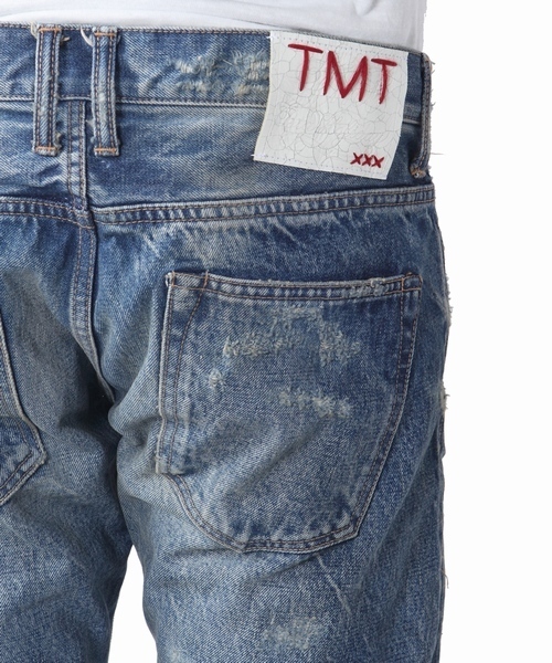 TMT(ティーエムティー)の「【「ごぶごぶ」市原隼人さん着用】HQ HANDREPEIR CRASH DENIM 5P TAPERED(デニムパンツ・メンズ・インディゴブルー・LARGE/MEDIUM/X-LARGE/SMALL)」の6枚目の写真