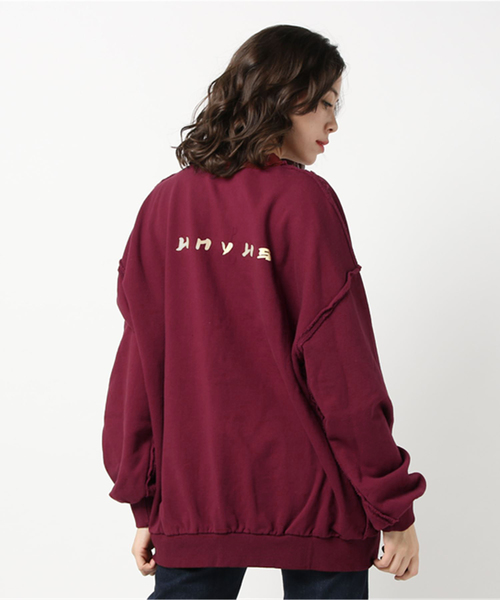 PUNYUS（プニュズ）の「バックロゴ切り替えスウェット（スウェット・レディース・ワイン/ブラック/杢グレー・4/3）」の3枚目の写真