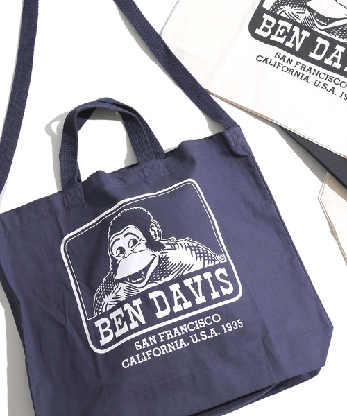 BEN DAVIS(ベンデイビス)の「WEGO/BEN DAVISショルダートートバッグ(トートバッグ・メンズ・その他1/その他2/その他3/ブラック/ネイビー・FREE)」の3枚目の写真