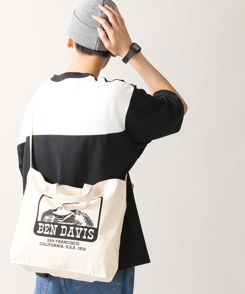 BEN DAVIS(ベンデイビス)の「WEGO/BEN DAVISショルダートートバッグ(トートバッグ・メンズ・その他1/その他2/その他3/ブラック/ネイビー・FREE)」の11枚目の写真