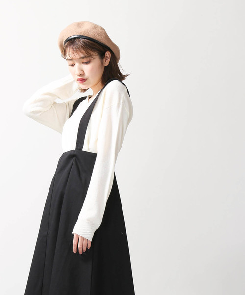 WEGO（ウィゴー）の「DISPARK/サス付きロングスカート（スカート・レディース・ベージュ/ブラック・FREE）」の9枚目の写真