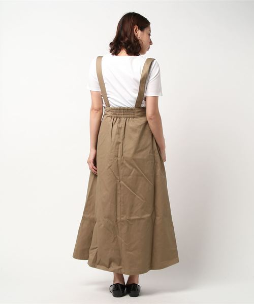 WEGO（ウィゴー）の「DISPARK/サス付きロングスカート（スカート・レディース・ベージュ/ブラック・FREE）」の3枚目の写真