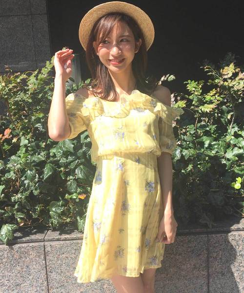 Titty Co ティティーアンドコー の フラワーチェックワンピース ワンピース Wear