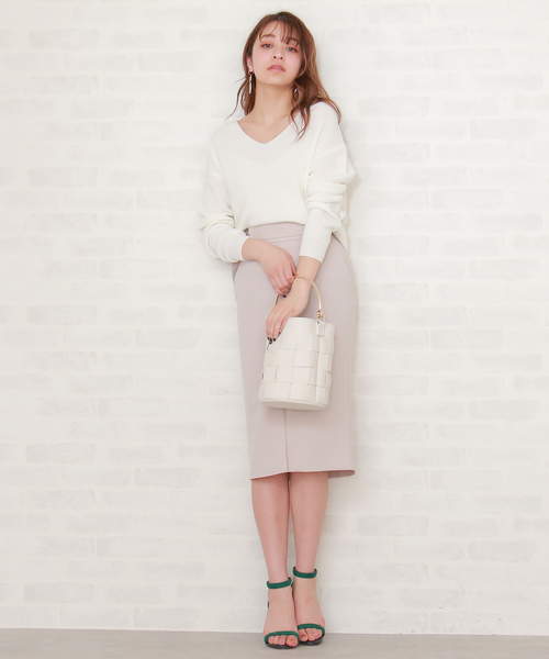 N.（N. Natural Beauty Basic）（エヌエヌナチュラルビューティーベーシック）の「ハイゲージアゼＶネックニット（ニット/セーター・レディース・ホワイト/イエロー/ピンク/ブルー/ネイビー・MEDIUM）」の19枚目の写真