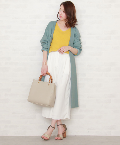 N.（N. Natural Beauty Basic）（エヌエヌナチュラルビューティーベーシック）の「ハイゲージアゼＶネックニット（ニット/セーター・レディース・ホワイト/イエロー/ピンク/ブルー/ネイビー・MEDIUM）」の21枚目の写真