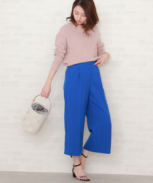 N.（N. Natural Beauty Basic）（エヌエヌナチュラルビューティーベーシック）の「ハイゲージアゼＶネックニット（ニット/セーター・レディース・ホワイト/イエロー/ピンク/ブルー/ネイビー・MEDIUM）」の20枚目の写真