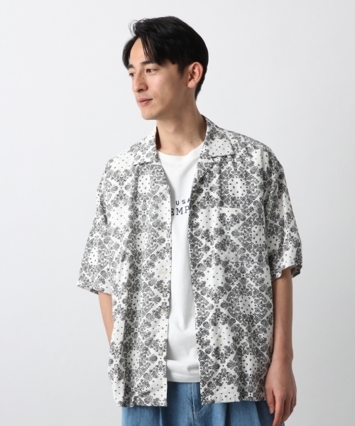 RAGEBLUE（レイジブルー）の「柄オープンカラーシャツ/795308（シャツ/ブラウス・メンズ・その他1/ワインレッド/ネイビー/ホワイト/ブルー系その他・LARGE/MEDIUM/SMALL）」の5枚目の写真